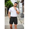 imageCOOFANDY Mens Casual Shorts 5 Inch Waffle Elastic Waist Drawstring Shorts Summer Beach Shorts with PocketsBlack