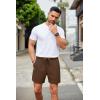 imageCOOFANDY Mens Casual Shorts 5 Inch Waffle Elastic Waist Drawstring Shorts Summer Beach Shorts with PocketsBrown