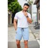 imageCOOFANDY Mens Casual Shorts 5 Inch Waffle Elastic Waist Drawstring Shorts Summer Beach Shorts with PocketsLight Blue