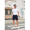 imageCOOFANDY Mens Casual Shorts 5 Inch Waffle Elastic Waist Drawstring Shorts Summer Beach Shorts with PocketsNavy Blue