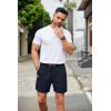 imageCOOFANDY Mens Casual Shorts 5 Inch Waffle Elastic Waist Drawstring Shorts Summer Beach Shorts with PocketsNavy Blue