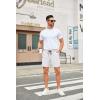 imageCOOFANDY Mens Casual Shorts 5 Inch Waffle Elastic Waist Drawstring Shorts Summer Beach Shorts with PocketsWhite