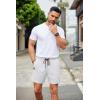 imageCOOFANDY Mens Casual Shorts 5 Inch Waffle Elastic Waist Drawstring Shorts Summer Beach Shorts with PocketsWhite