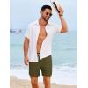 imageCOOFANDY Mens Casual Shorts 5quot Elastic Drawstring Shorts Summer Beach Athletic ShortsArmy Green