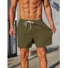 imageCOOFANDY Mens Casual Shorts 5quot Elastic Drawstring Shorts Summer Beach Athletic ShortsArmy Green