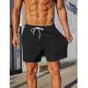 imageCOOFANDY Mens Casual Shorts 5quot Elastic Drawstring Shorts Summer Beach Athletic ShortsBlack