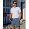 imageCOOFANDY Mens Casual Shorts 5quot Elastic Drawstring Shorts Summer Beach Athletic ShortsDark Blue
