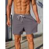 imageCOOFANDY Mens Casual Shorts 5quot Elastic Drawstring Shorts Summer Beach Athletic ShortsDark Grey