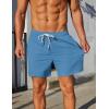 imageCOOFANDY Mens Casual Shorts 5quot Elastic Drawstring Shorts Summer Beach Athletic ShortsLight Blue
