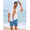 imageCOOFANDY Mens Casual Shorts 5quot Elastic Drawstring Shorts Summer Beach Athletic ShortsLight Blue