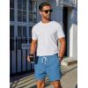 imageCOOFANDY Mens Casual Shorts 5quot Elastic Drawstring Shorts Summer Beach Athletic ShortsLight Blue