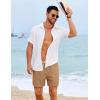 imageCOOFANDY Mens Casual Shorts 5quot Elastic Drawstring Shorts Summer Beach Athletic ShortsLight Brown