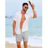 imageCOOFANDY Mens Casual Shorts 5quot Elastic Drawstring Shorts Summer Beach Athletic ShortsLight Grey