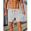 imageCOOFANDY Mens Casual Shorts 5quot Elastic Drawstring Shorts Summer Beach Athletic ShortsLight Grey