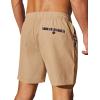 imageCOOFANDY Mens Casual Shorts 5quot Elastic Drawstring Shorts Summer Beach Athletic ShortsLight Khaki
