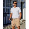 imageCOOFANDY Mens Casual Shorts 5quot Elastic Drawstring Shorts Summer Beach Athletic ShortsLight Khaki