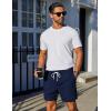 imageCOOFANDY Mens Casual Shorts 5quot Elastic Drawstring Shorts Summer Beach Athletic ShortsNavy Blue