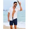 imageCOOFANDY Mens Casual Shorts 5quot Elastic Drawstring Shorts Summer Beach Athletic ShortsNavy Blue