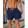 imageCOOFANDY Mens Casual Shorts 5quot Elastic Drawstring Shorts Summer Beach Athletic ShortsNavy Blue