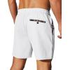 imageCOOFANDY Mens Casual Shorts 5quot Elastic Drawstring Shorts Summer Beach Athletic ShortsWhite