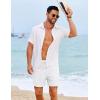 imageCOOFANDY Mens Casual Shorts 5quot Elastic Drawstring Shorts Summer Beach Athletic ShortsWhite