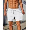 imageCOOFANDY Mens Casual Shorts 5quot Elastic Drawstring Shorts Summer Beach Athletic ShortsWhite