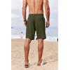 imageCOOFANDY Mens Casual Shorts 7 inch Elastic Waist Drawstring Lightweight Summer Beach Shorts with PocketsArmy Green