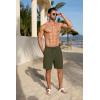 imageCOOFANDY Mens Casual Shorts 7 inch Elastic Waist Drawstring Lightweight Summer Beach Shorts with PocketsArmy Green