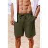 imageCOOFANDY Mens Casual Shorts 7 inch Elastic Waist Drawstring Lightweight Summer Beach Shorts with PocketsArmy Green