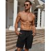 imageCOOFANDY Mens Casual Shorts 7 inch Elastic Waist Drawstring Lightweight Summer Beach Shorts with PocketsBlack