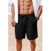 imageCOOFANDY Mens Casual Shorts 7 inch Elastic Waist Drawstring Lightweight Summer Beach Shorts with PocketsBlack
