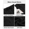 imageCOOFANDY Mens Casual Shorts 7 inch Elastic Waist Drawstring Lightweight Summer Beach Shorts with PocketsBlack