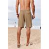 imageCOOFANDY Mens Casual Shorts 7 inch Elastic Waist Drawstring Lightweight Summer Beach Shorts with PocketsDark Khaki