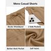imageCOOFANDY Mens Casual Shorts 7 inch Elastic Waist Drawstring Lightweight Summer Beach Shorts with PocketsDark Khaki