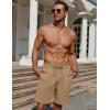 imageCOOFANDY Mens Casual Shorts 7 inch Elastic Waist Drawstring Lightweight Summer Beach Shorts with PocketsDark Khaki