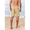 imageCOOFANDY Mens Casual Shorts 7 inch Elastic Waist Drawstring Lightweight Summer Beach Shorts with PocketsKhaki