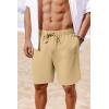 imageCOOFANDY Mens Casual Shorts 7 inch Elastic Waist Drawstring Lightweight Summer Beach Shorts with PocketsKhaki