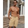 imageCOOFANDY Mens Casual Shorts 7 inch Elastic Waist Drawstring Lightweight Summer Beach Shorts with PocketsKhaki