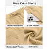 imageCOOFANDY Mens Casual Shorts 7 inch Elastic Waist Drawstring Lightweight Summer Beach Shorts with PocketsKhaki
