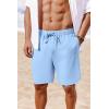 imageCOOFANDY Mens Casual Shorts 7 inch Elastic Waist Drawstring Lightweight Summer Beach Shorts with PocketsLight Blue