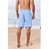 imageCOOFANDY Mens Casual Shorts 7 inch Elastic Waist Drawstring Lightweight Summer Beach Shorts with PocketsLight Blue