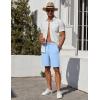 imageCOOFANDY Mens Casual Shorts 7 inch Elastic Waist Drawstring Lightweight Summer Beach Shorts with PocketsLight Blue