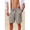 imageCOOFANDY Mens Casual Shorts 7 inch Elastic Waist Drawstring Lightweight Summer Beach Shorts with PocketsLight Grey