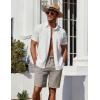 imageCOOFANDY Mens Casual Shorts 7 inch Elastic Waist Drawstring Lightweight Summer Beach Shorts with PocketsLight Grey