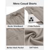 imageCOOFANDY Mens Casual Shorts 7 inch Elastic Waist Drawstring Lightweight Summer Beach Shorts with PocketsLight Grey