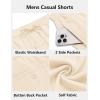 imageCOOFANDY Mens Casual Shorts 7 inch Elastic Waist Drawstring Lightweight Summer Beach Shorts with PocketsLight Khaki