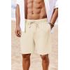 imageCOOFANDY Mens Casual Shorts 7 inch Elastic Waist Drawstring Lightweight Summer Beach Shorts with PocketsLight Khaki