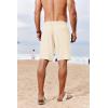 imageCOOFANDY Mens Casual Shorts 7 inch Elastic Waist Drawstring Lightweight Summer Beach Shorts with PocketsLight Khaki