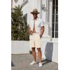 imageCOOFANDY Mens Casual Shorts 7 inch Elastic Waist Drawstring Lightweight Summer Beach Shorts with PocketsLight Khaki