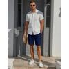 imageCOOFANDY Mens Casual Shorts 7 inch Elastic Waist Drawstring Lightweight Summer Beach Shorts with PocketsNavy Blue
